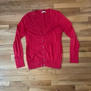 Women's Red Cardigan Sweater